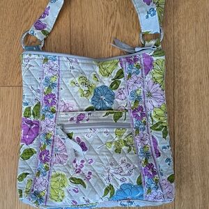 Vera Bradley Watercolor Floral Hipster Crossbody Quilted Bag Purse Lavender